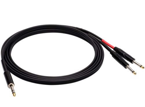 Kabel audio Red's Music AU12100BX – Jack stereo 6,3 mm / 2 x Jack mono 6,3 mm (insert) – 10 m