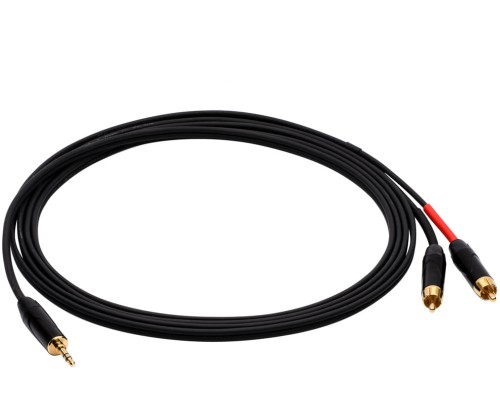 Kabel audio Red's Music AU1610BX – mini Jack stereo 3,5 mm / 2 x RCA – 1 m
