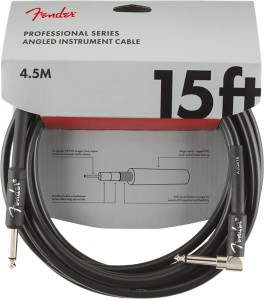 Fender Professional Series 15 ft Black - kabel instrumentalny kątowy 4,5 m
