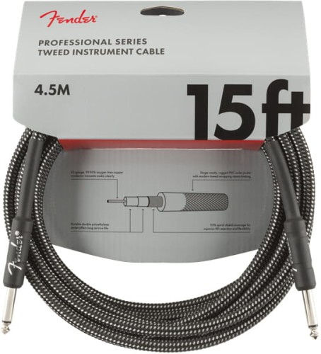 Fender Professional Series 15 ft Gray Tweed - kabel instrumentalny 4,5 m