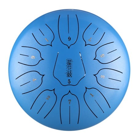 Hluru Huashu Lotus Tongue Drum THL11-12-SkyBlue – steel tongue drum
