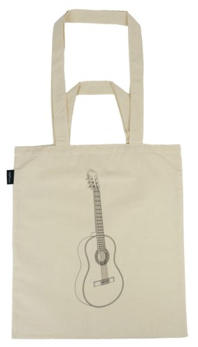 Torba naturalna z czarną gitarą