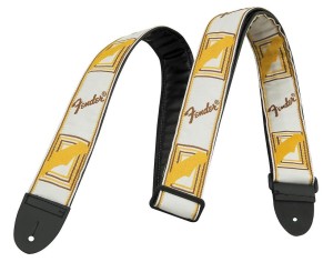Fender Monogrammed White/Brown/Yellow pasek do gitary 