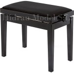 Hidrau Model BG27 - czarny połysk, welur – ława do pianina / fortepianu