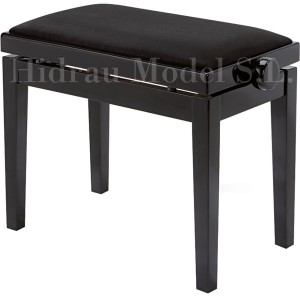 Hidrau Model BG27 - czarny połysk, welur – ława do pianina / fortepianu