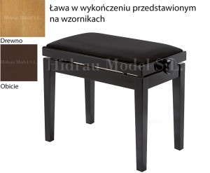 Hidrau Model BG27 - dąb, welur – ława do pianina / fortepianu