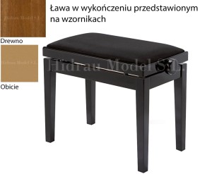 Hidrau Model BG27 - orzech, welur – ława do pianina / fortepianu