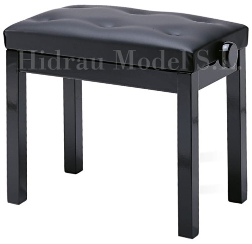 Hidrau Model BG30 czarny połysk, winyl – ława do pianina / fortepianu