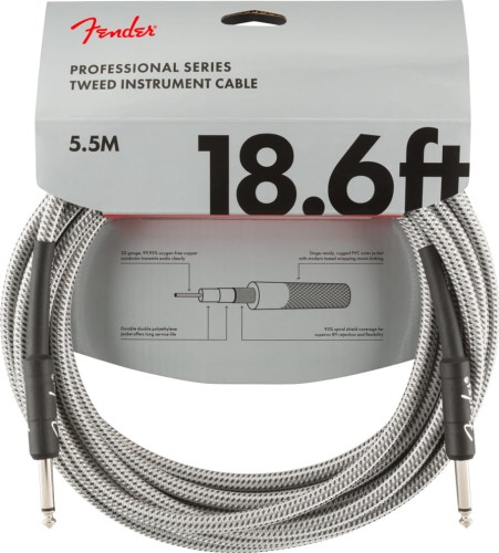 Fender Professional Series 18,6 ft White Tweed - kabel instrumentalny 5,5 m
