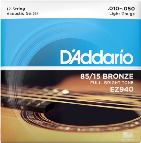 D'Addario EZ940 10-50 – struny do gitary akustycznej 12-strunowej