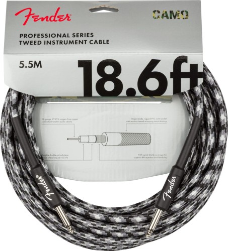 Fender Professional Cable 18,6' Winter Camo – kabel instrumentalny 5,5 m