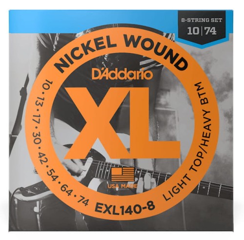 D'Addario EXL140-8 10-74 – struny do gitary elektrycznej 8-strunowej