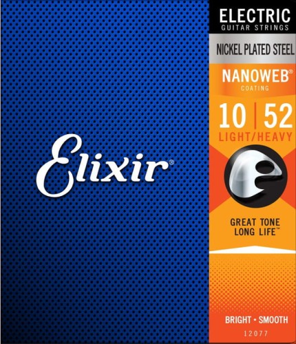 Elixir NANOWEB 10-52 Light-Heavy – struny do gitary elektrycznej