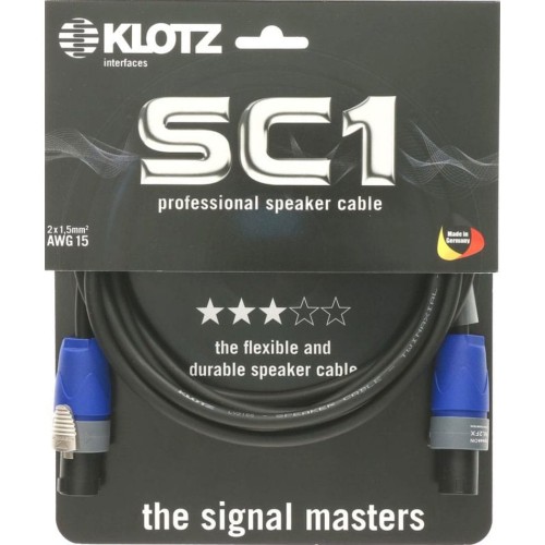 Kabel głośnikowy Klotz SC1-01SW Speakon / Speakon 2 x 1,5 mm 1 m