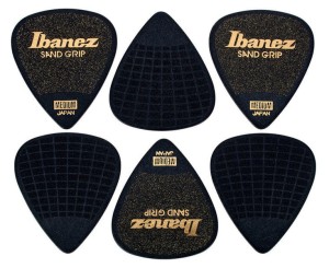 Kostki do gitary Ibanez Grip Wizard Sand Grip Medium 0,8 mm PPA14MSG-BK - zestaw 6 szt.