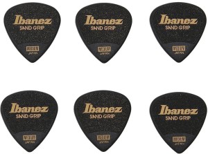 Kostki do gitary Ibanez Grip Wizard Sand Grip Medium 0,8 mm PPA16MSG-BK - zestaw 6 szt.
