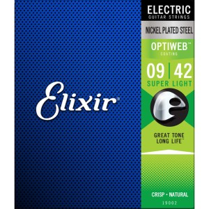 Elixir OPTIWEB 9-42 Super Light – struny do gitary elektrycznej
