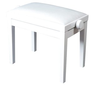 Hidrau Model BG27 - biały połysk, winyl – ława do pianina / fortepianu