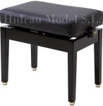 Hidrau Model BC26 TECH – czarny połysk, skóra - ława do pianina / fortepianu