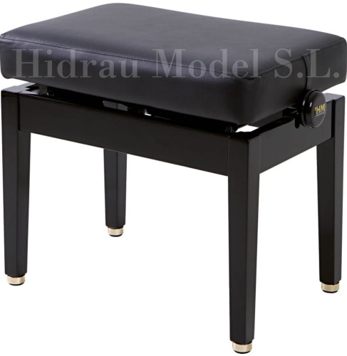 Hidrau Model BC26 TECH – czarny połysk, skóra - ława do pianina / fortepianu