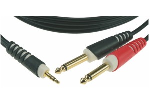 Klotz AY5-0300 – kabel audio mini Jack stereo 3,5 mm / 2 x Jack 6,3 mm 3 m