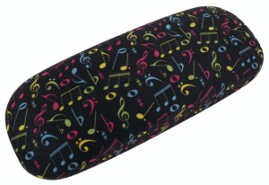 Etui na okulary w nuty ze ściereczką z mikrofibry