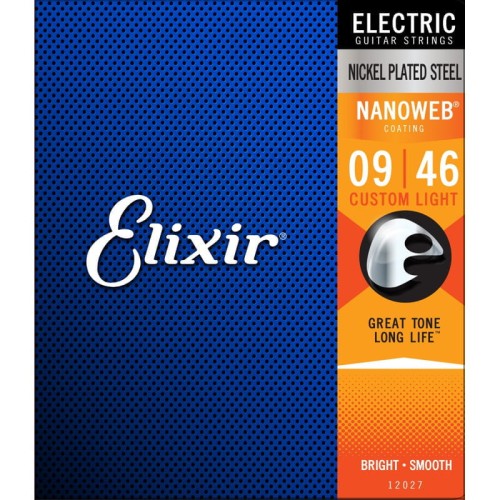 Elixir NANOWEB 09-46 Custom Light – struny do gitary elektrycznej