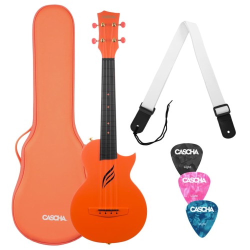Cascha Ukulele Carbon Fibre Orange Set – ukulele z włókna węglowego