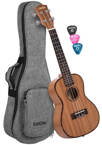 Cascha Premium Concert Ukulele Mahogany Natural – ukulele koncertowe z pokrowcem