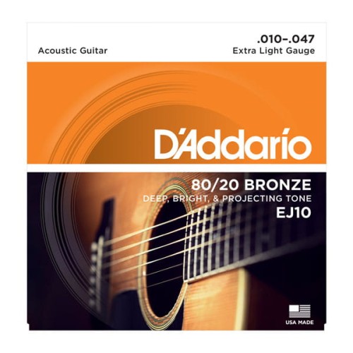 D'addario EJ10 10-47 – struny do gitary akustycznej