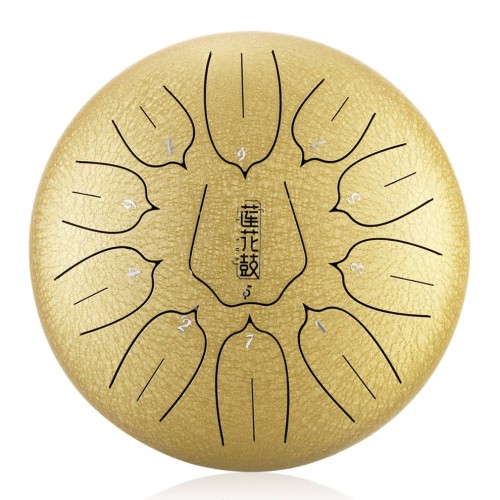 Hluru Huashu Lotus Tongue Drum THL11-12-Golden – steel tongue drum