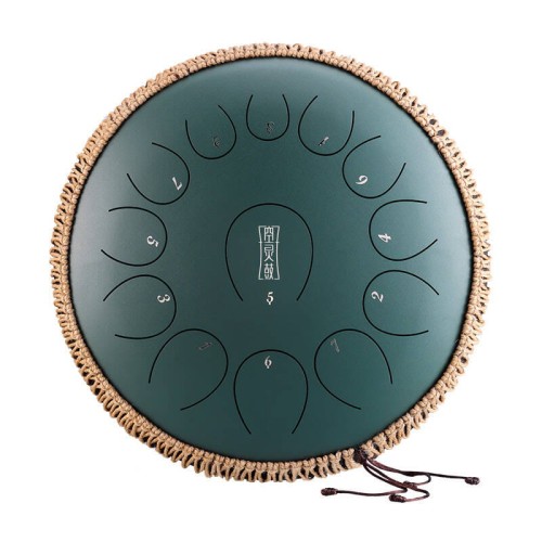 Hluru Round Tongue Drum TY13-14-MineralGreen – round tongue drum