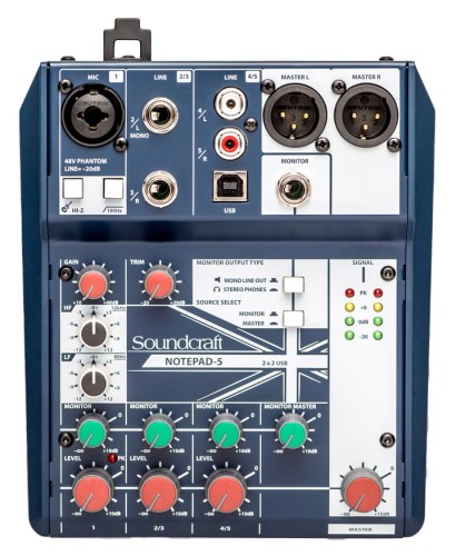 Soundcraft Notepad-5 – mikser z interfejsem audio USB