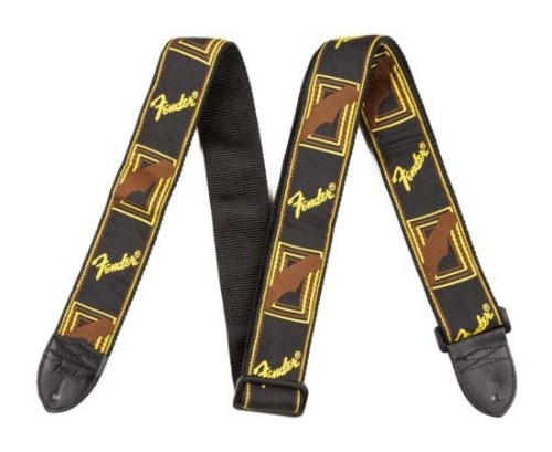 Fender Monogrammed Black/Yellow/ Brown - pasek do gitary