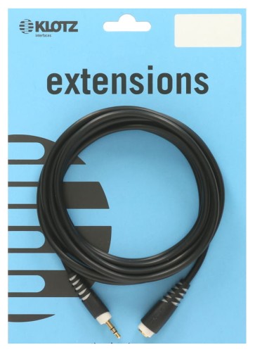 Klotz AS-EX10300 – przedłużacz słuchawkowy mini jack 3,5 mm / gniazdo mini jack 3,5 mm – 3 m