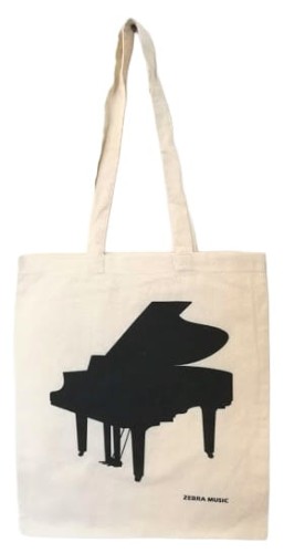 Torba ecru z fortepianem