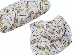 Etui na okulary w instrumenty dęte ze ściereczką z mikrofibry