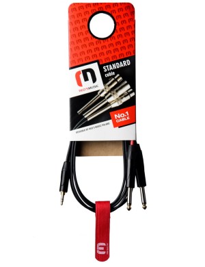 Kabel audio Red’s Music AU1720BX – mini Jack stereo 3,5 mm / 2 x Jack mono 6,3 mm – 2 m