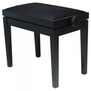 Hidrau Model BG27 - czarny mat, welur – ława do pianina / fortepianu