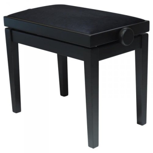 Hidrau Model BG27 - czarny mat, welur – ława do pianina / fortepianu
