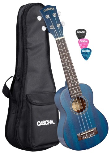 Cascha Premium Soprano Ukulele Mahogany Blue – ukulele sopranowe z pokrowcem