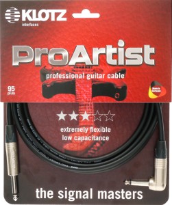 Klotz Pro Artist PRON045PR – kabel instrumentalny 4,5 m kątowy
