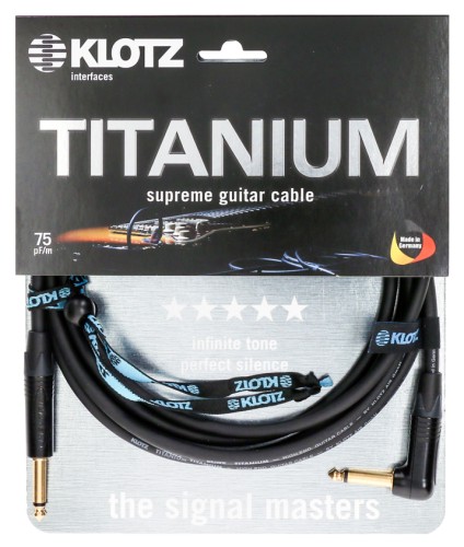 Klotz Titanium TI-0300PR – kabel instrumentalny 3 m kątowy