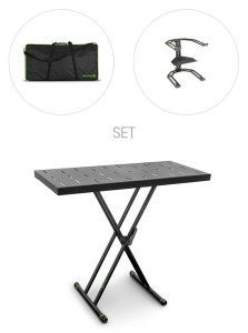 Gravity KSX 2 RD SET 2 – mobilny stół dla muzyków i DJ ze statywem na laptop i torbą transportową