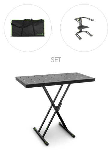 Gravity KSX 2 RD SET 2 – mobilny stół dla muzyków i DJ ze statywem na laptop i torbą transportową