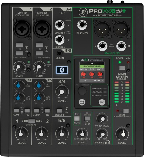 Mackie ProFX6v3+ – mikser z interfejsem audio USB i łącznością Bluetooth