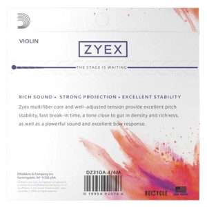 Struny do skrzypiec D'Addario Zyex DZ310A 4/4M