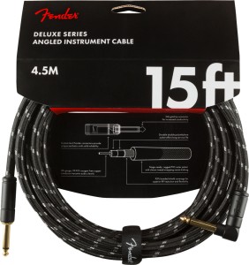 Fender Deluxe 15’ Angle Black Tweed – kabel instrumentalny 4,5 m kątowy