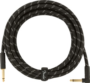Fender Deluxe 15’ Angle Black Tweed – kabel instrumentalny 4,5 m kątowy