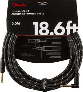 Fender Deluxe 18.6’ Black Tweed – kabel instrumentalny 5,5 m kątowy